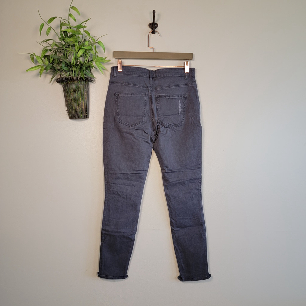 NEW Express High Rise Ankle Legging Distressed Frayed Skinny Gray Grey 8 Jeans - Picture 10 of 10